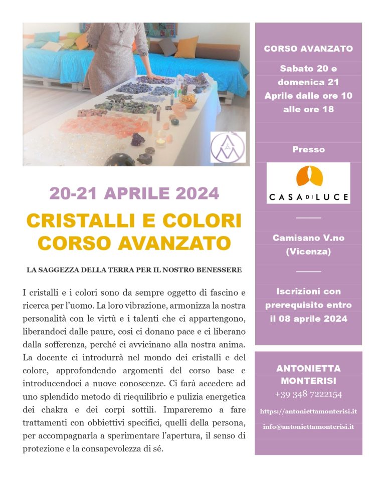 corso cristalloterapia vicenza